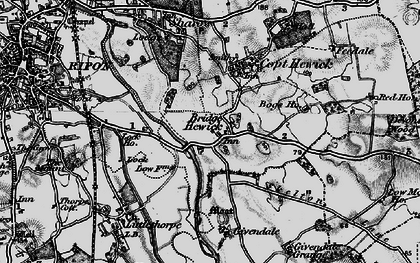 Old map of Bridge Hewick in 1898