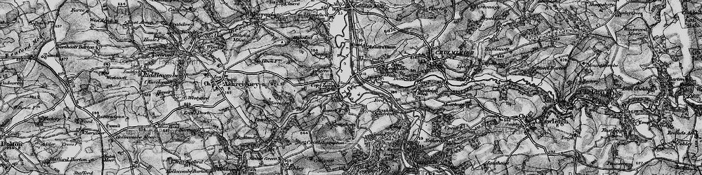 Old map of Bourne in 1898