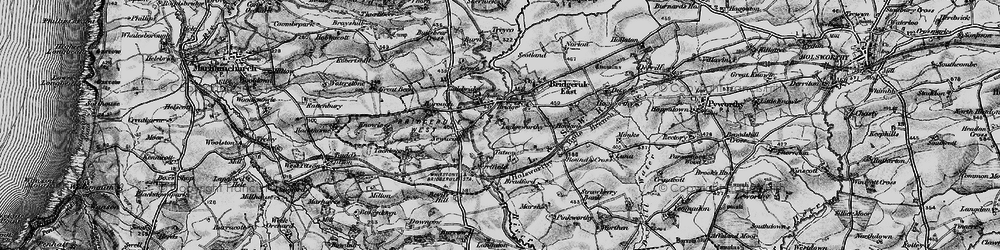 Old map of Bridgerule in 1896