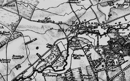 Old map of Bridgham Heath in 1898