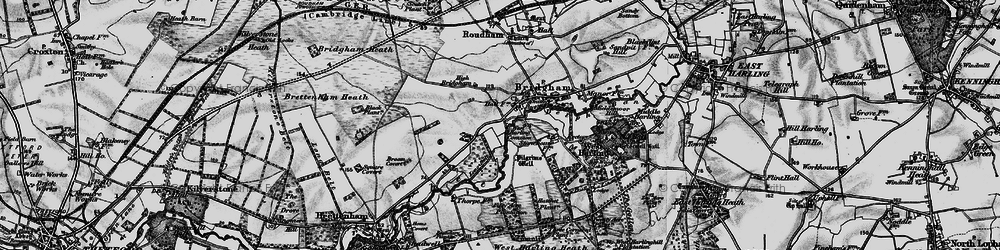 Old map of River Thet in 1898