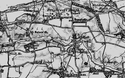 Old map of Bucklesham Hall in 1896