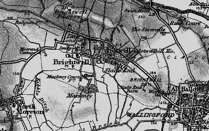 Old map of Brightwell-cum-Sotwell in 1895