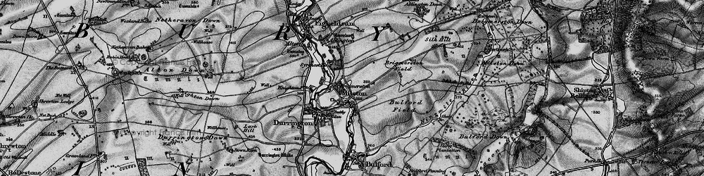 Old map of Bulford Field in 1898