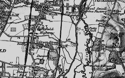 Old map of Lee Valley Park in 1896