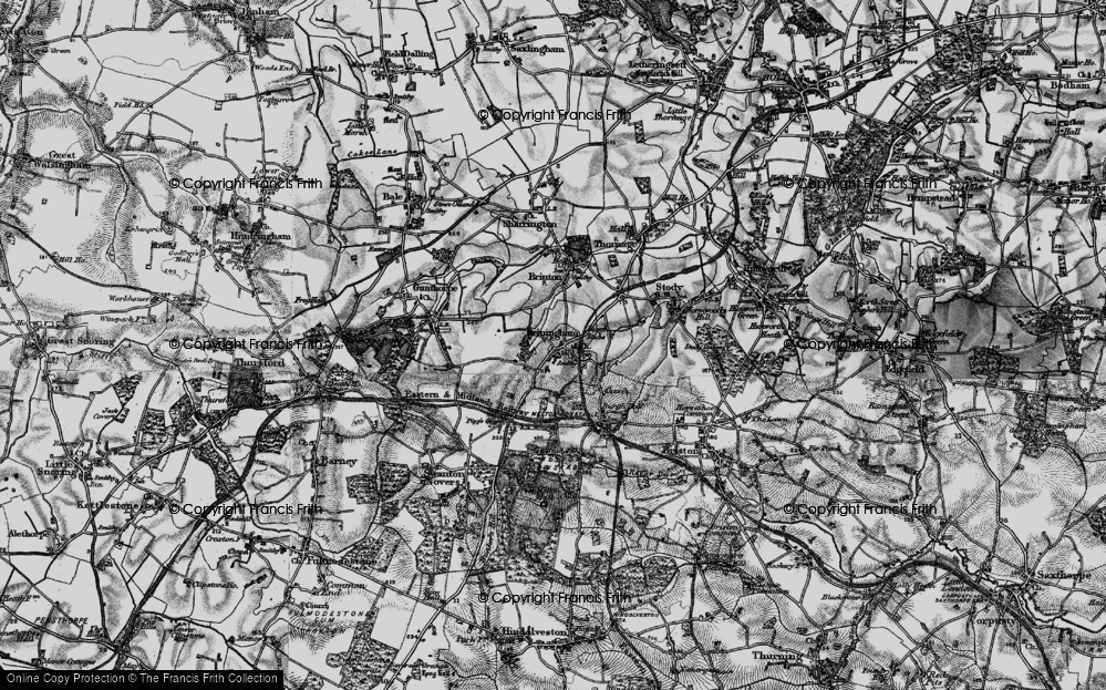 Old Map of Briningham, 1899 in 1899