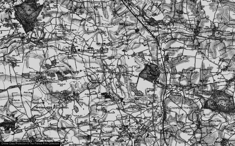 Old Map of Brisley, 1898 in 1898