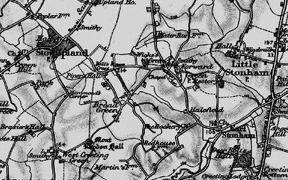 Old map of Broad Green in 1898