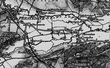 Old map of Hindwell Brook in 1899