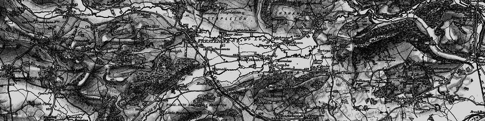 Old map of Hindwell Brook in 1899