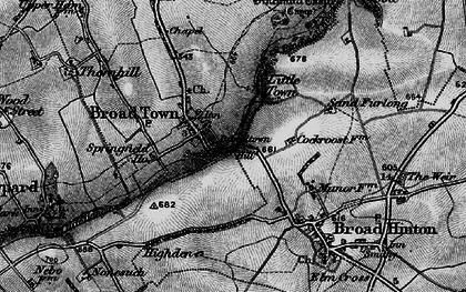 Old map of Broad Town in 1898