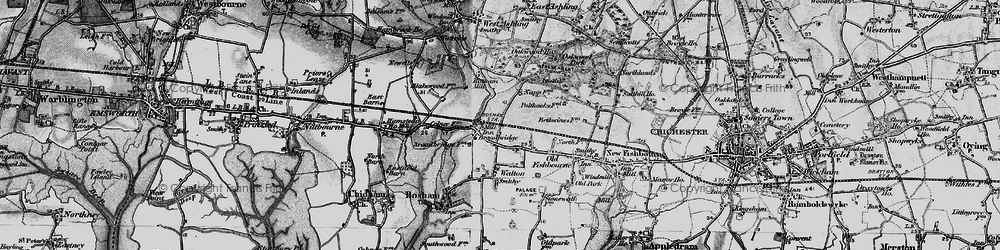 Old map of Bosham Sta in 1895