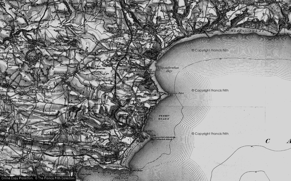 Old Map of Historic Map covering Monkstone Point in 1898