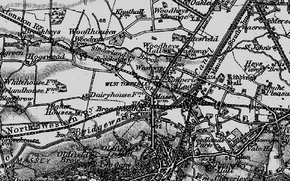 Old map of Broadheath in 1896