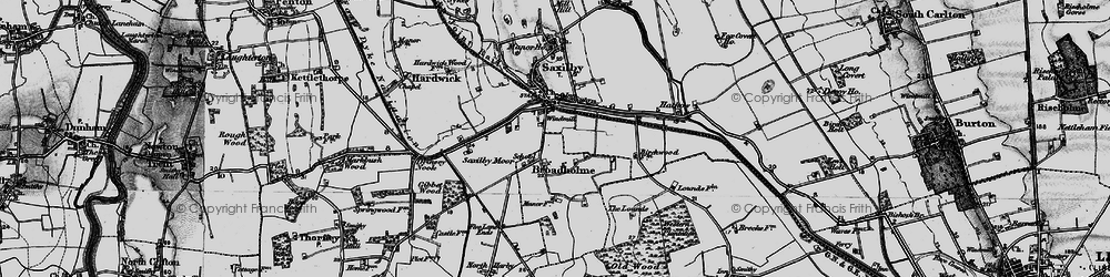 Old map of Broadholme in 1899