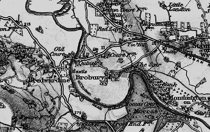 Old map of Brobury in 1898