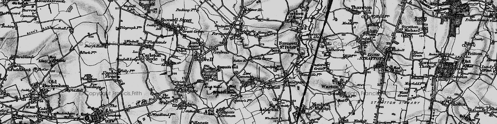 Old map of Brock's Watering in 1898