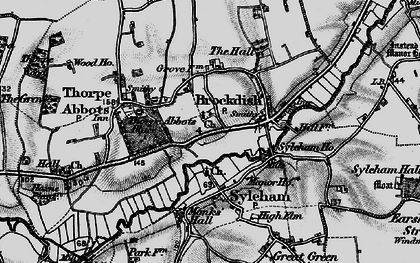 Old map of Brockdish in 1898