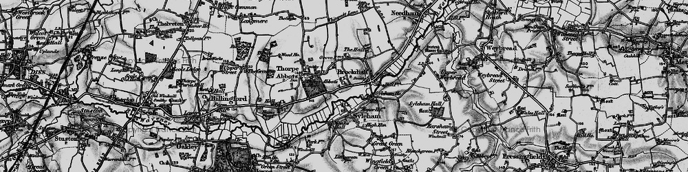 Old map of Brockdish in 1898