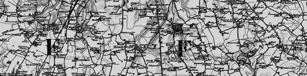 Old map of Brockford Street in 1898