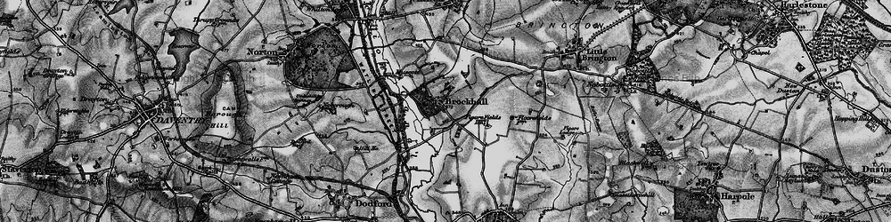 Old map of Brockhall in 1898