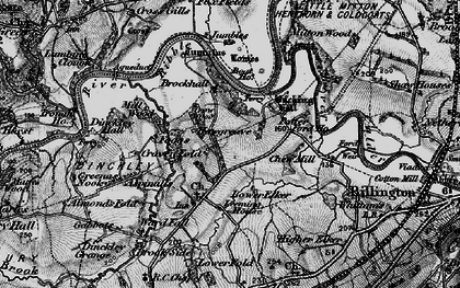 Old map of Brockhall Village in 1896