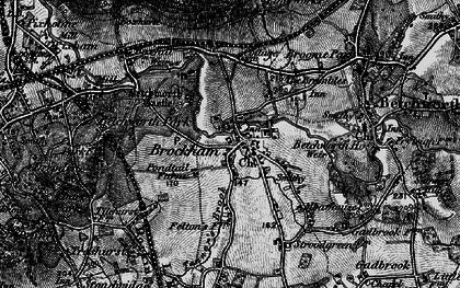 Old map of Brockham in 1896