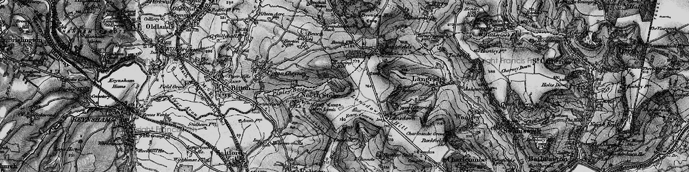 Old map of Brockham End in 1898