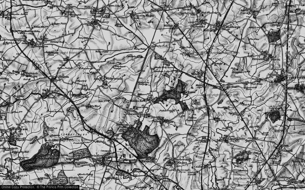 Old Map of Historic Map covering Newnham Paddox in 1899
