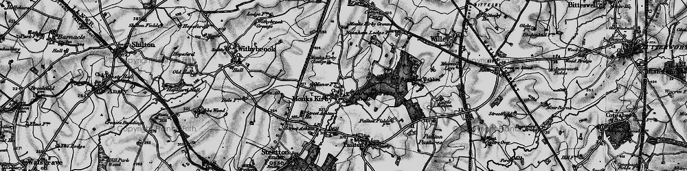 Old map of Newnham Paddox in 1899