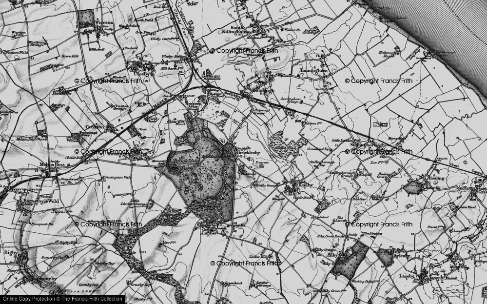 Old Map of Historic Map covering Brocklesby Park in 1895