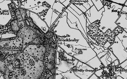 Old map of Brocklesby in 1895