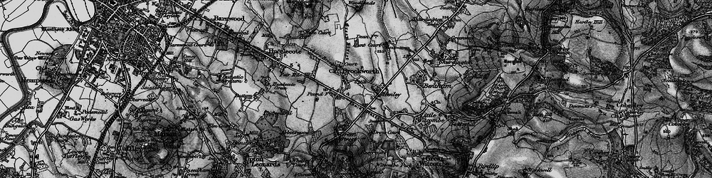 Old map of Brockworth in 1896