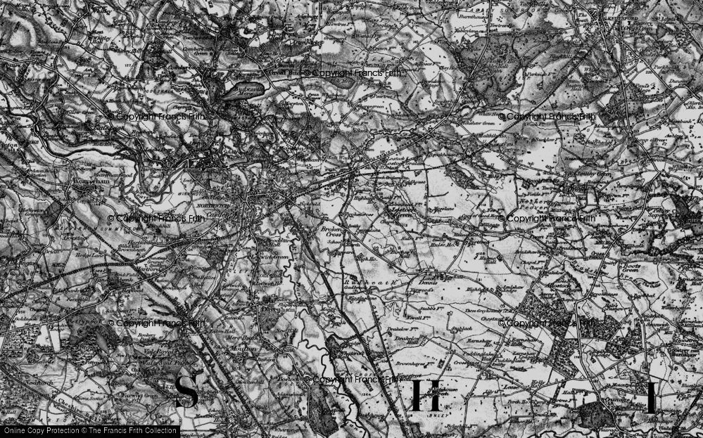 Old Map of Broken Cross, 1896 in 1896
