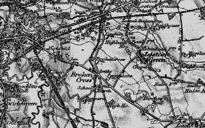 Old map of Broken Cross in 1896