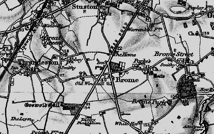 Old map of Brome in 1898
