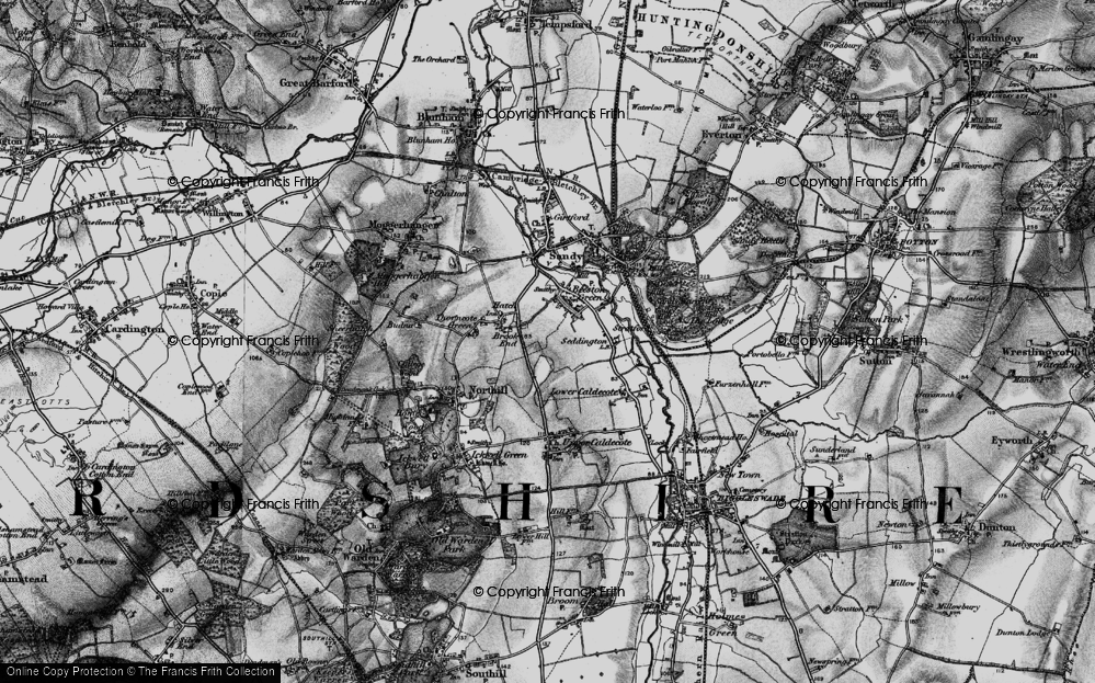 Old Map of Brook End, 1896 in 1896