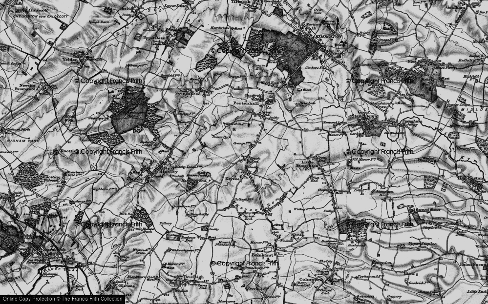 Old Map of Brook End, 1898 in 1898