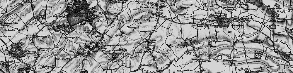 Old map of Brook End in 1898