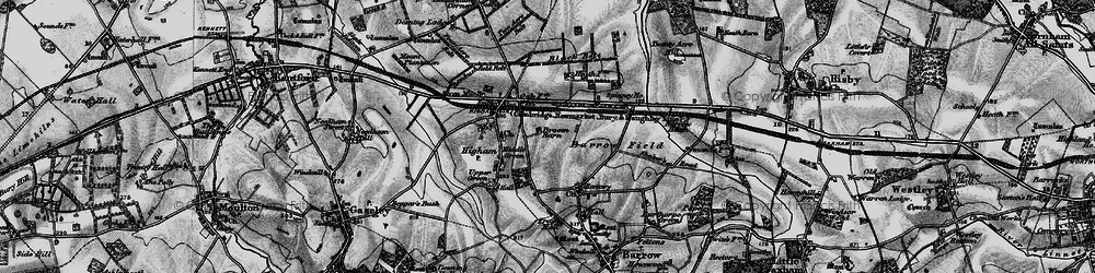 Old map of Broom's Barn in 1898