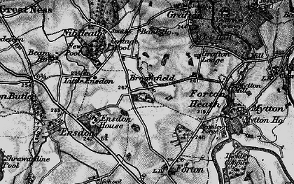 Old map of Broomfields in 1899