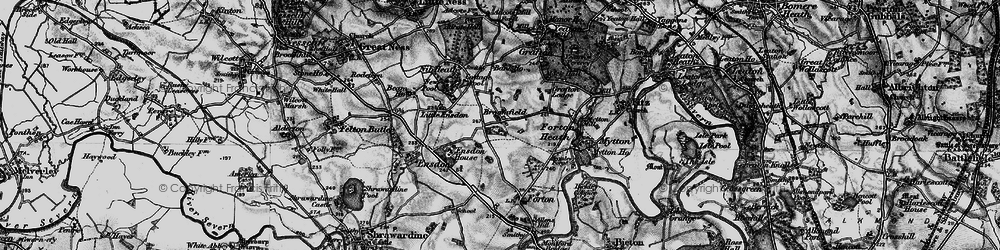 Old map of Broomfields in 1899