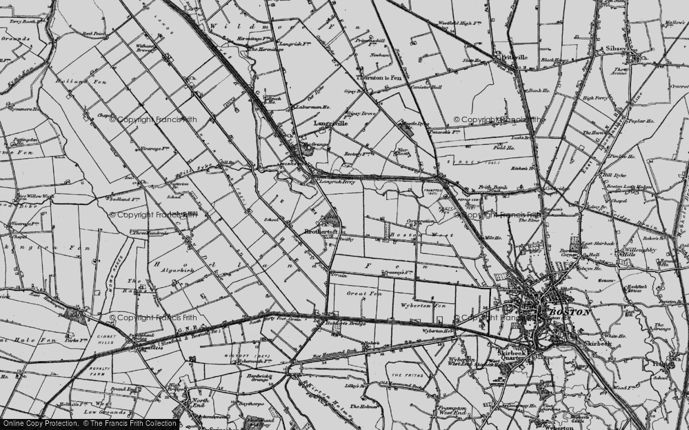 Old Map of Brothertoft, 1898 in 1898