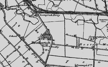 Old map of Brothertoft in 1898