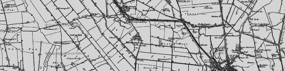 Old map of Brothertoft in 1898