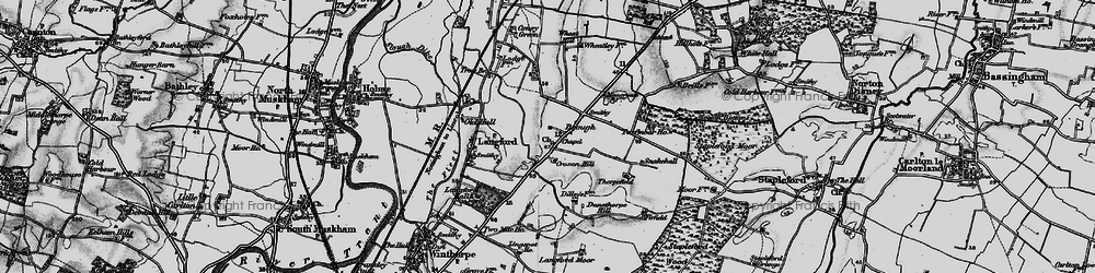 Old map of Danethorpe in 1899