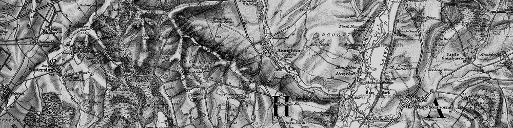 Old map of Broughton Down in 1895