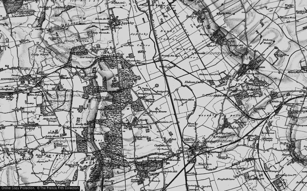 Old Map of Historic Map covering Broughton Carrs in 1895
