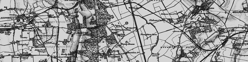 Old map of Broughton Carrs in 1895