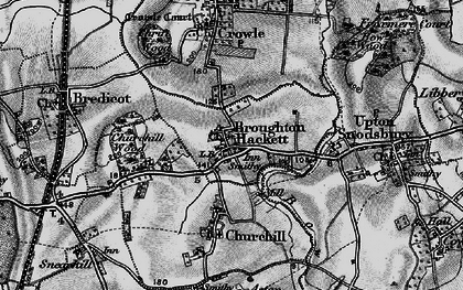 Old map of Broughton Hackett in 1898